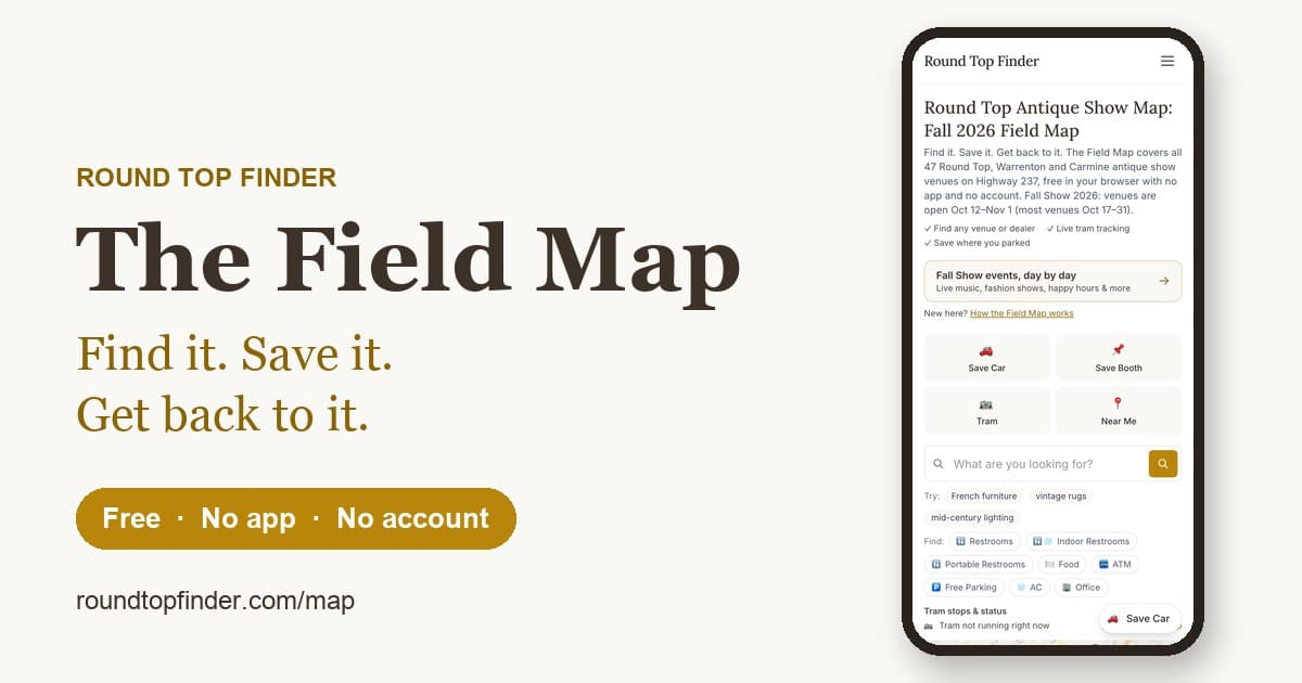 How to Find a Round Top Vendor Again (and Never Lose One)
